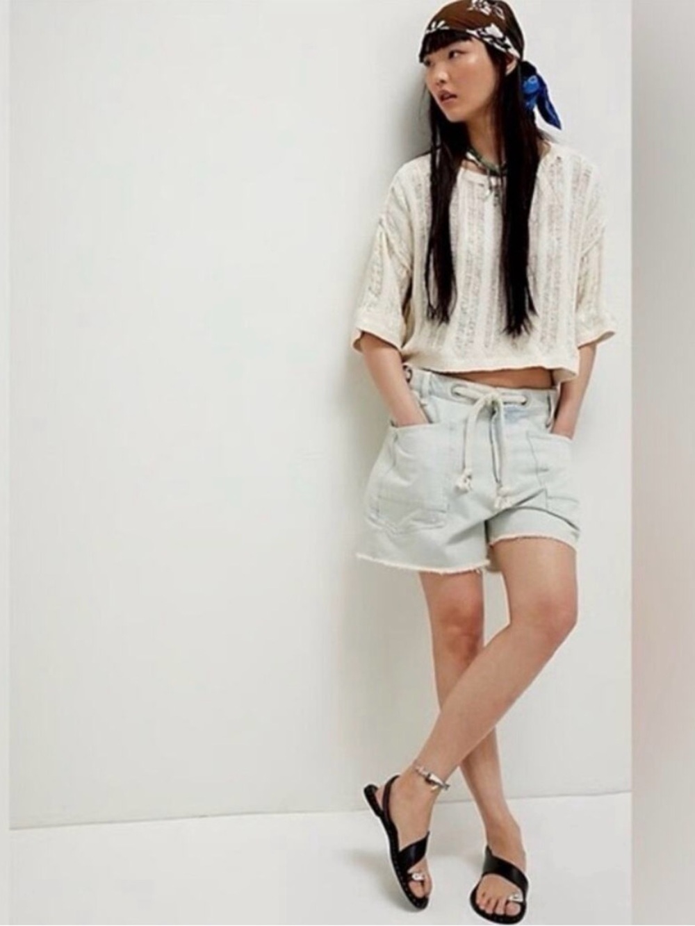 NWT Free People Moxie Barrel Denim Shorts Size 30
